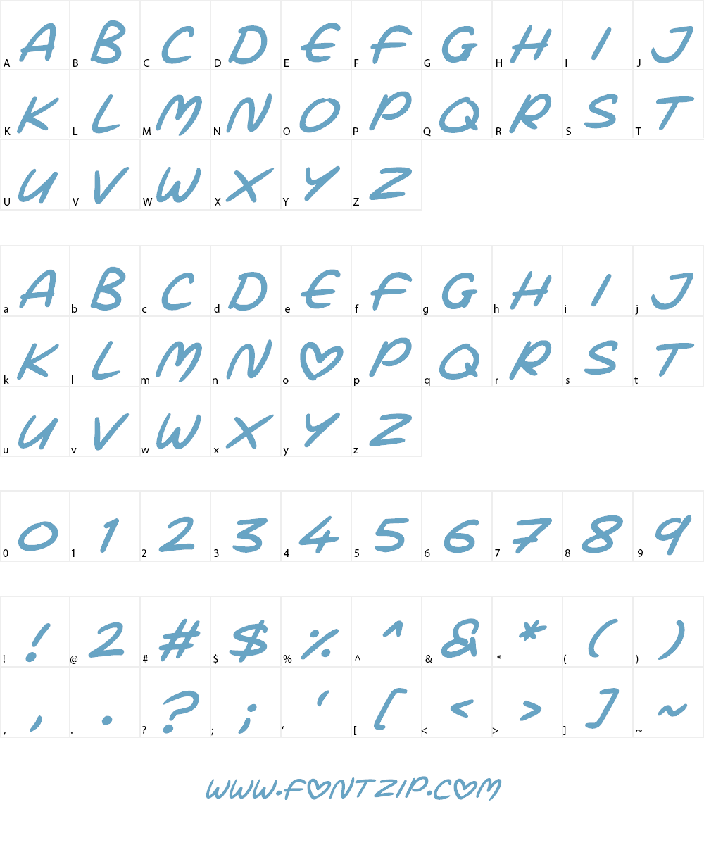 Love Marker Font Character